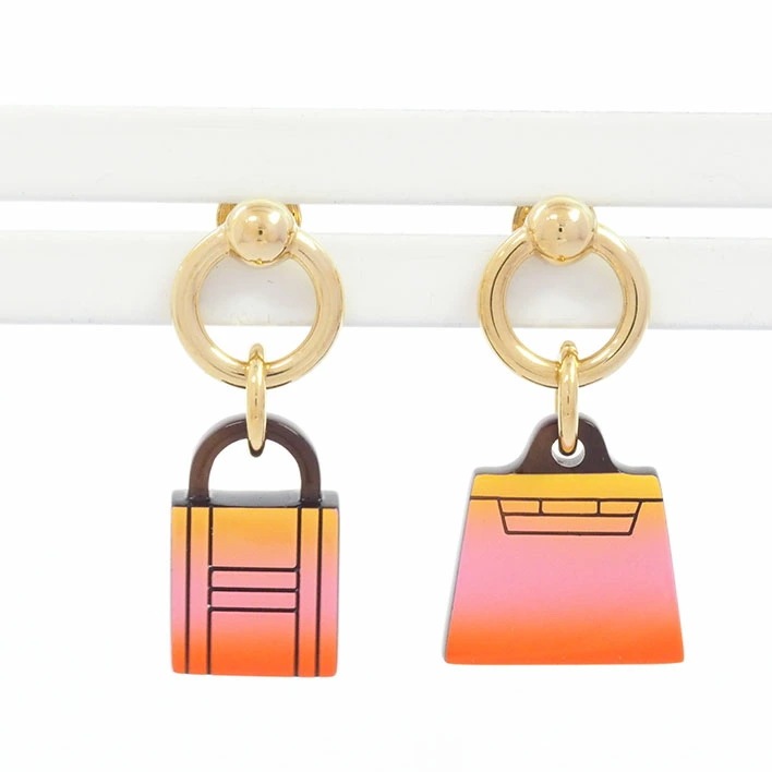 【美品】エルメス フュージョン アミュレット マロキニエ 【ピアス】