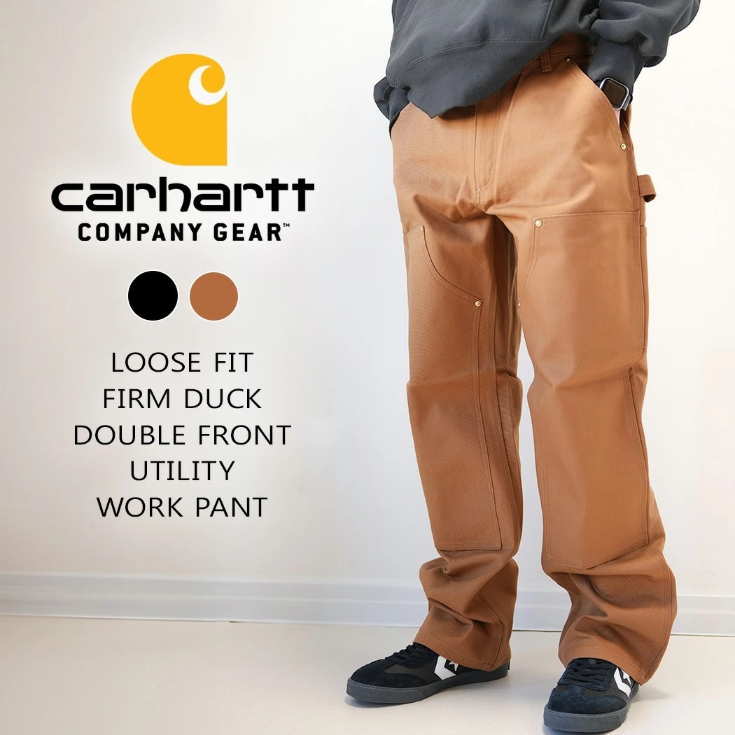 CARHARTT カーハート B01 ダック パンツ LOOSE FIT FIRM DUCK DOUBLE FRONT UTILITY WORK PANT BROWN ( 茶 ブラウン ペインター ボ