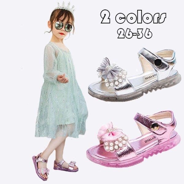 キッズ サンダル 女の子 履きやすい 蝶結び ビーチサンダル 可愛い 子供靴 シューズ 夏 やわらかい ガールズ オシャレ スポーツサンダル ジュニア サンダル 2色 バッグ シューズ