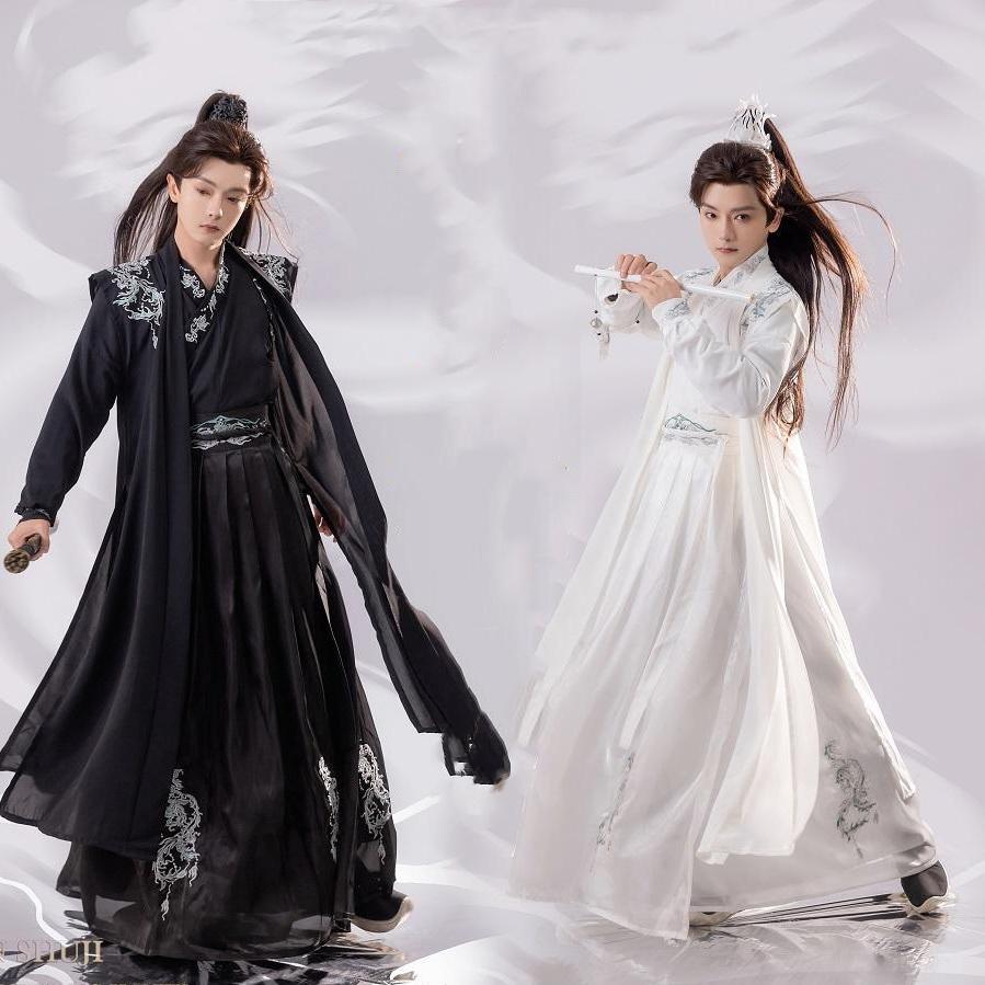 上下セット中華風コスプレ 漢服 唐装 メンズ舞台衣装 中華服 チャイナ服 中華コスプレ衣装 中華衣裳 エスニック 細袖ブラウス スカート 唐時代 古代 時代劇 侠客 華流 コスチューム ハロウィン 5,602円