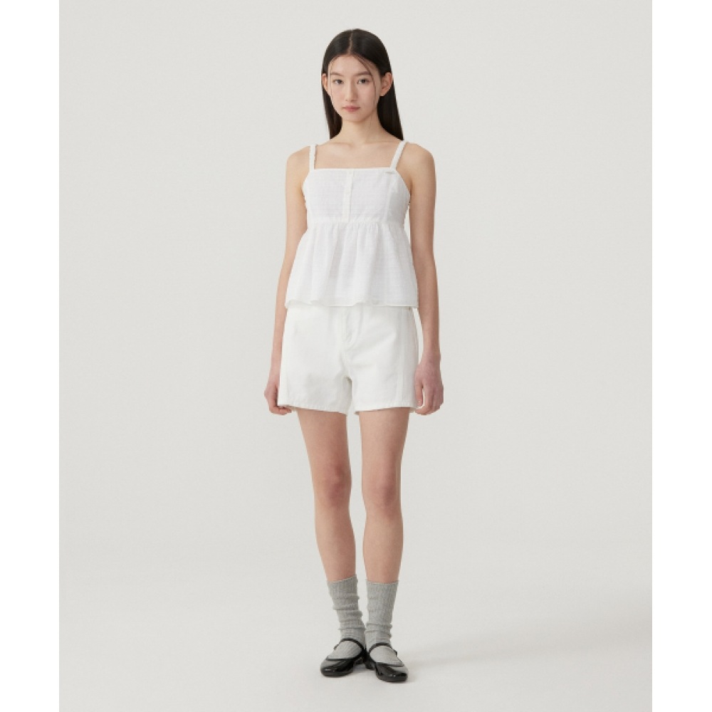 カバーナットウーマンダイイングデニムショーツホワイト