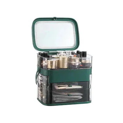 女性必須アイテム 化粧品収納ボックス 環境保護 収納ケース アクセサリー 韓国 ラック 収納 ケース ピアス 棚 コスメ ボックス 引き出し メイク 道具 大容量 バッグ フタ付き 化粧 ポーチ-23