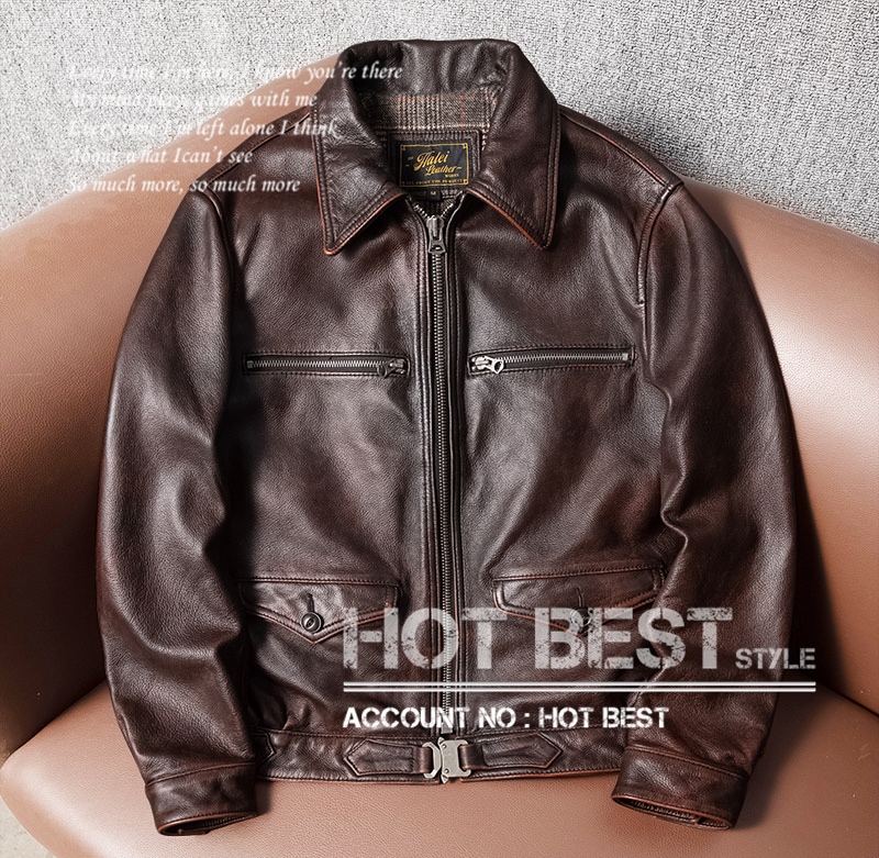 カウハイド 復刻40s ドイツ軍 ハルトマン フライト レザージャケット オイルレザー ウォッシュ加工 ヴィンテージ 牛革