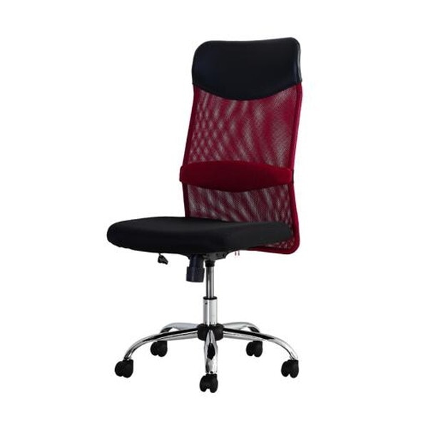Netforce SSP-H-W-RD レッド S-shape(エスシェイプ) オフィスチェア ハイバック 肘なし メーカー直送