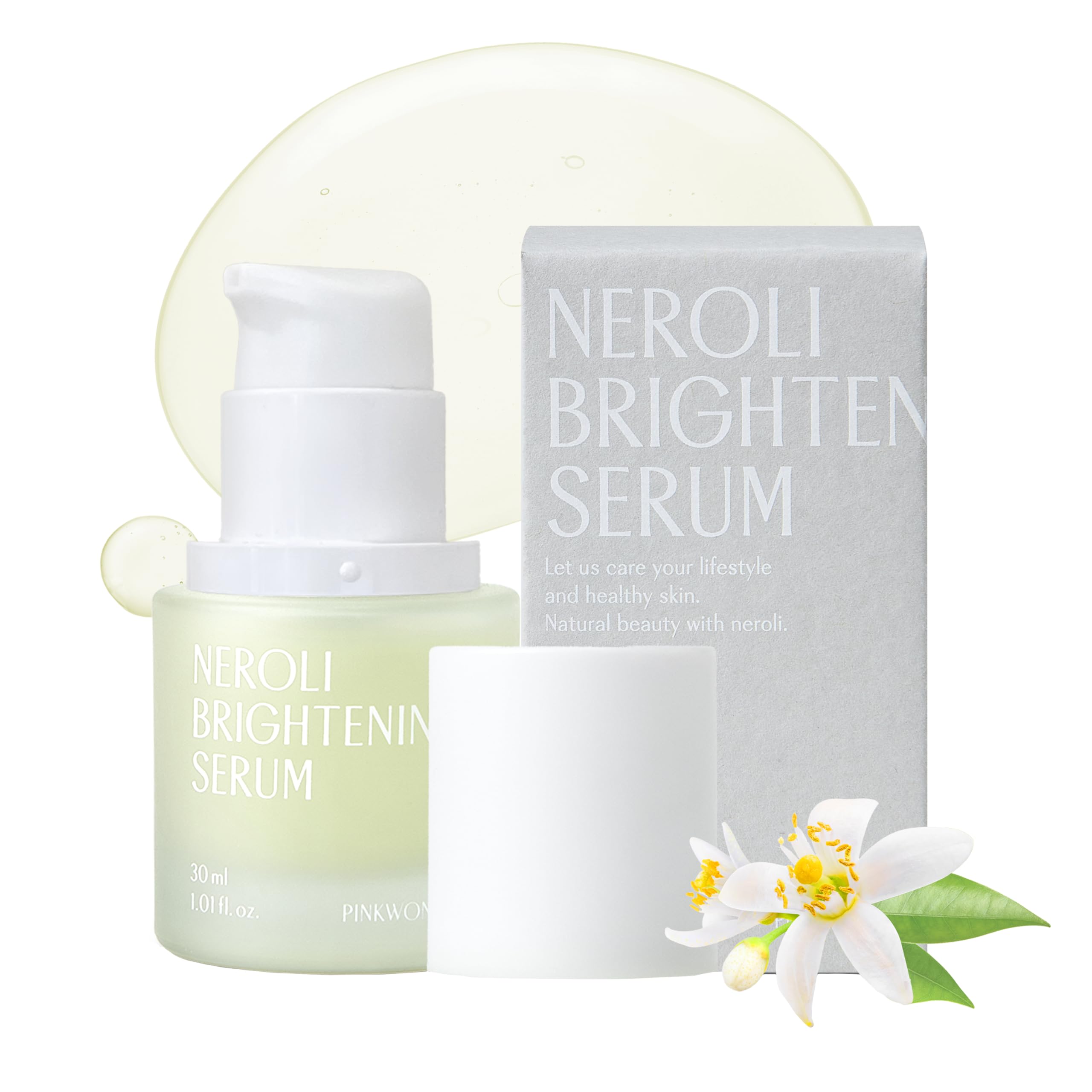 PINKWONDER ネロリセラム 30ml オーガニック 美容液 ナイアシンアミド ツボクサエキス ビターオレンジ花エキス(ネロリ成分) ハリ肌 超高圧 浸透型 肌のトーン ビ ビタミンB 色白肌