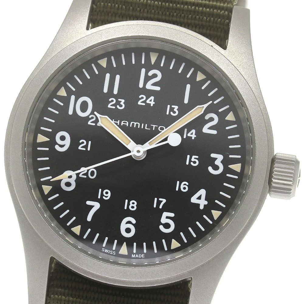 ハミルトン HAMILTON H694390 カーキ フィールド　メカニカル 手巻き メンズ 箱付き_861995【中古】 44,005円