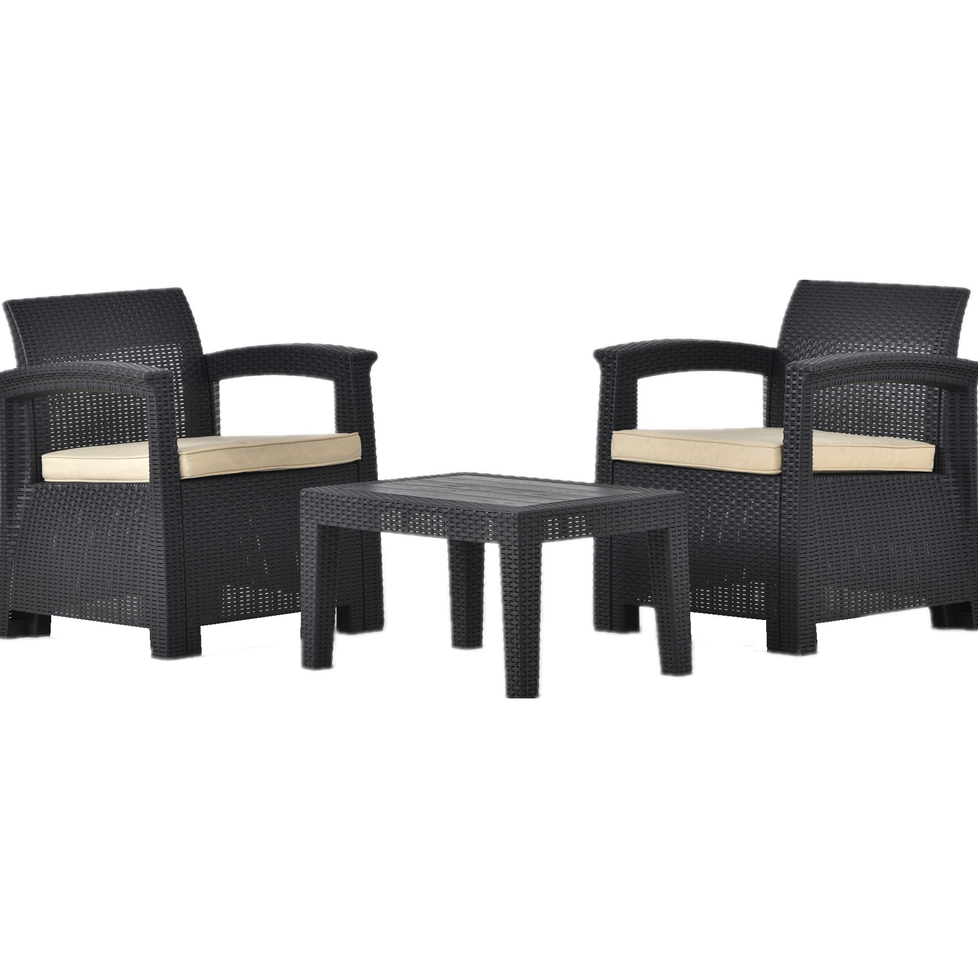 【2点購入で150OFF】『今だけ！クーポンご利用激安』ラタン調 ガーデンファニチャー 3点 ガーデンテーブル ガーデンチェアー ラタン調 テーブル 家具 樹脂 ホテル カフェ ベランダ テラス 屋外