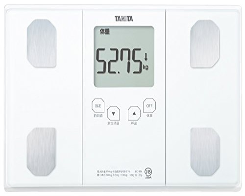 タニタ 体重計 体組成計 50g ホワイト BC-314 WH 自動認識機能付き/立掛け収納OK