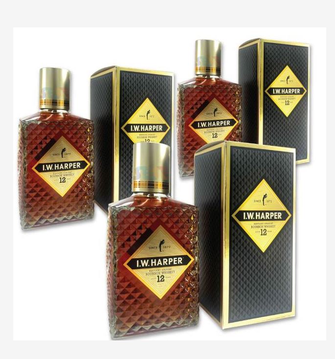 [新型 正規品] I.W.ハーパー 12年 750ml 3本セット 43% アメリカ ウイスキー 　I.W. HARPER アメリカンウイスキー
