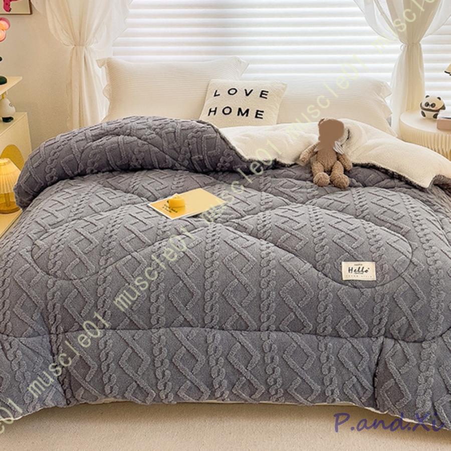 掛けふとん 冬 両面使える ボア付き 厚手 あったか 保温 断熱 防寒 フリース 一晩中暖かく包み込み 秋冬向き 両面使える 掛けふとん 洗える 柔らかな肌触