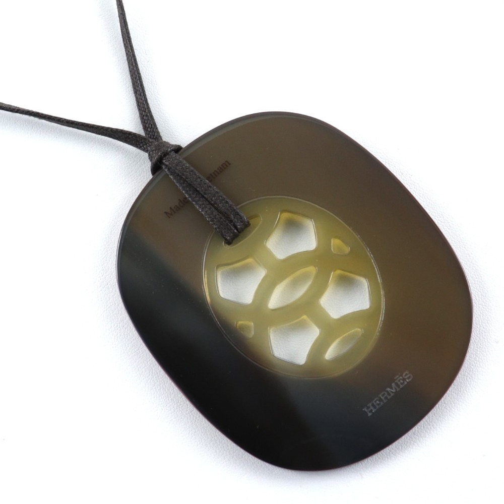 リフトGM 044536FL ネックレス バッファローホーン 茶 約24g レディース 中古品 A-ランク