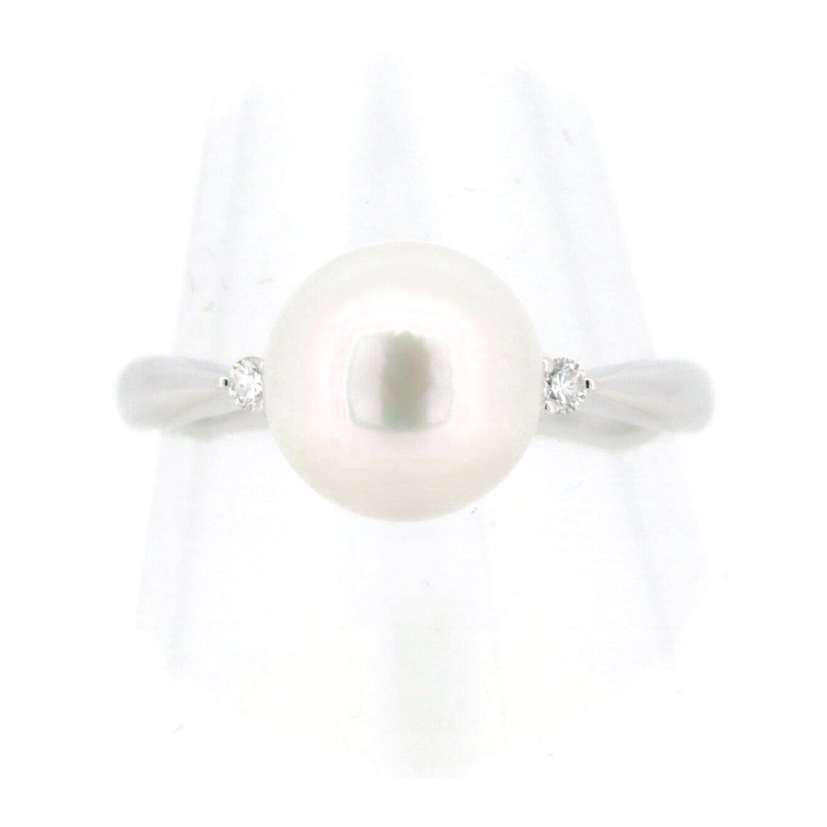 オーロラ天女 パール ダイヤモンド リング 指輪 9.2ミリ 0.05ct 真珠 14.5号 Pt900(プラチナ) 質屋出品