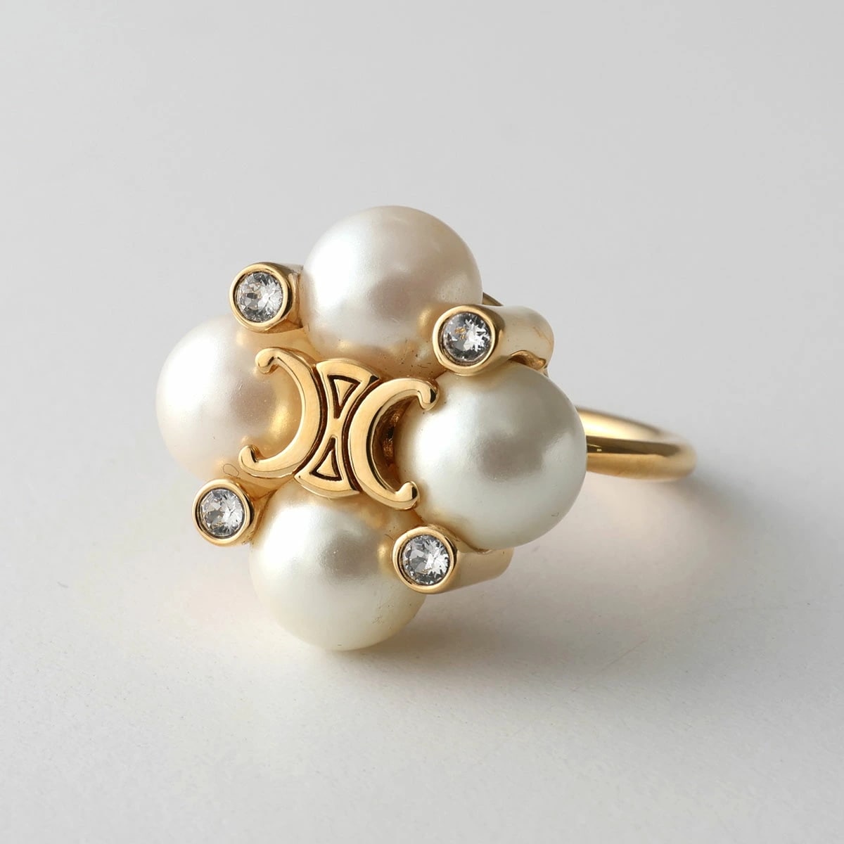 CELINE セリーヌ リング レ・ペルル 461JX6RPS.01GI レディース パール トリオンフ アクセサリー 指輪 Gold/Ivory