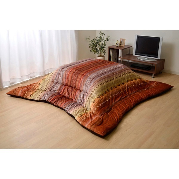 1151290200303 ギャッベ柄 こたつ布団 長方形大 掛け単品 ラディ オレンジ 205×285cm メーカー直送