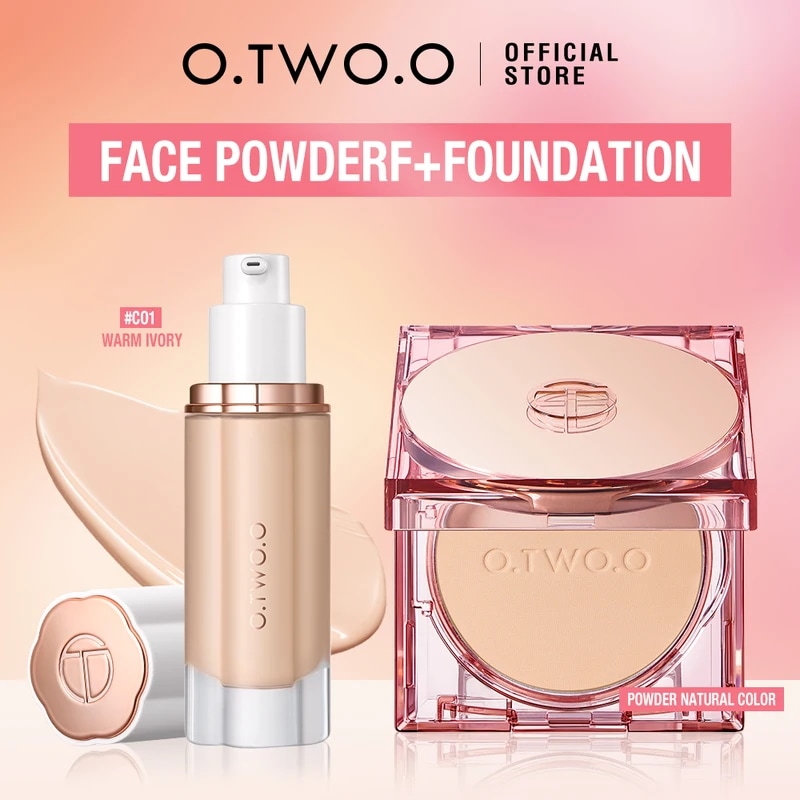 O.TWO.O-コンシーラーパウダー,スパフ30 pa,防水ベースのカバー,コンパクトなパウダー,2ユニット