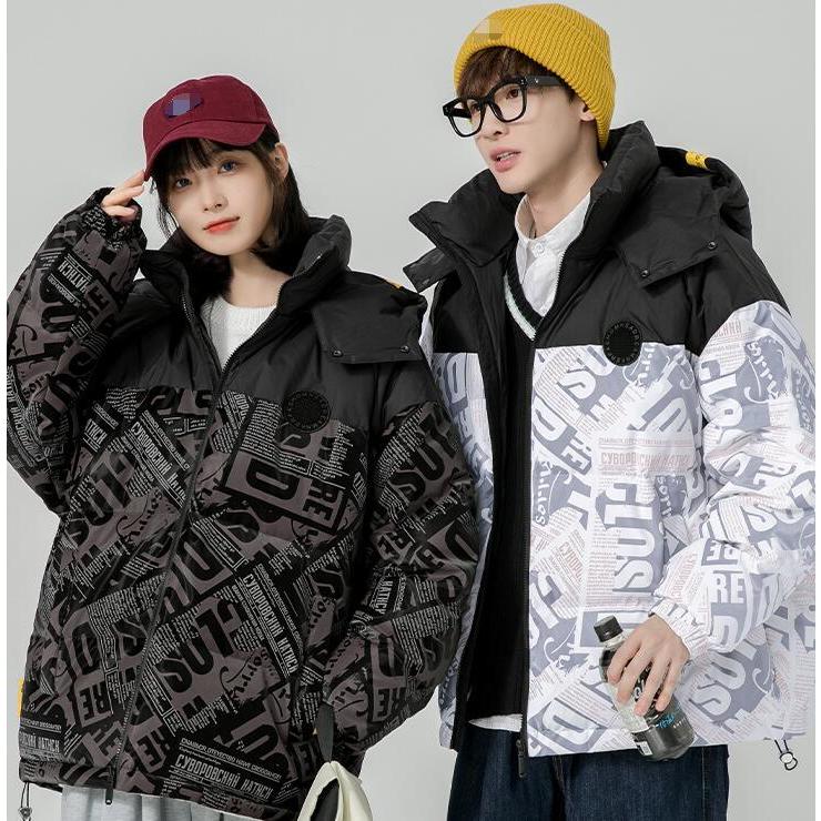 ダウンジャケット ダウンコート おしゃれ 厚手 男女兼用 お揃い フード付き ショート丈 ダックダウン 2カラー メンズ 中綿ジャケット 冬服 防寒性よい Ｓ4XL