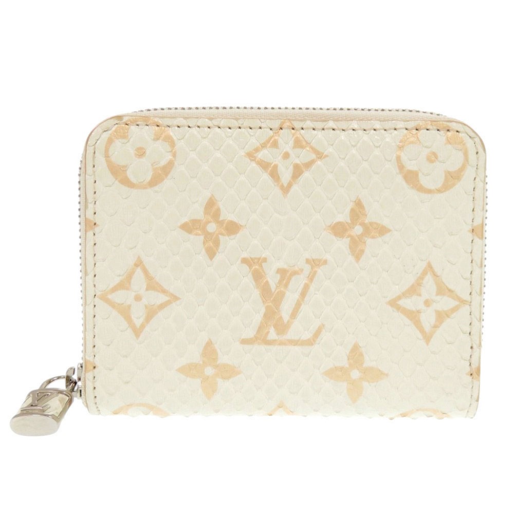 美品 ジッピー コインパース モノグラム N97726 コインケース パイソン ホワイト系 LV 0739【中古】 レディース
