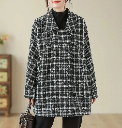 【急速出荷!】【追加】ジャケット コート 羽織 長袖 チェック柄 ギンガムチェック 長袖 お出かけ デート オフィスカジュアル レディース【大きいサイズ レディース フェイクレザー テーラード フォー