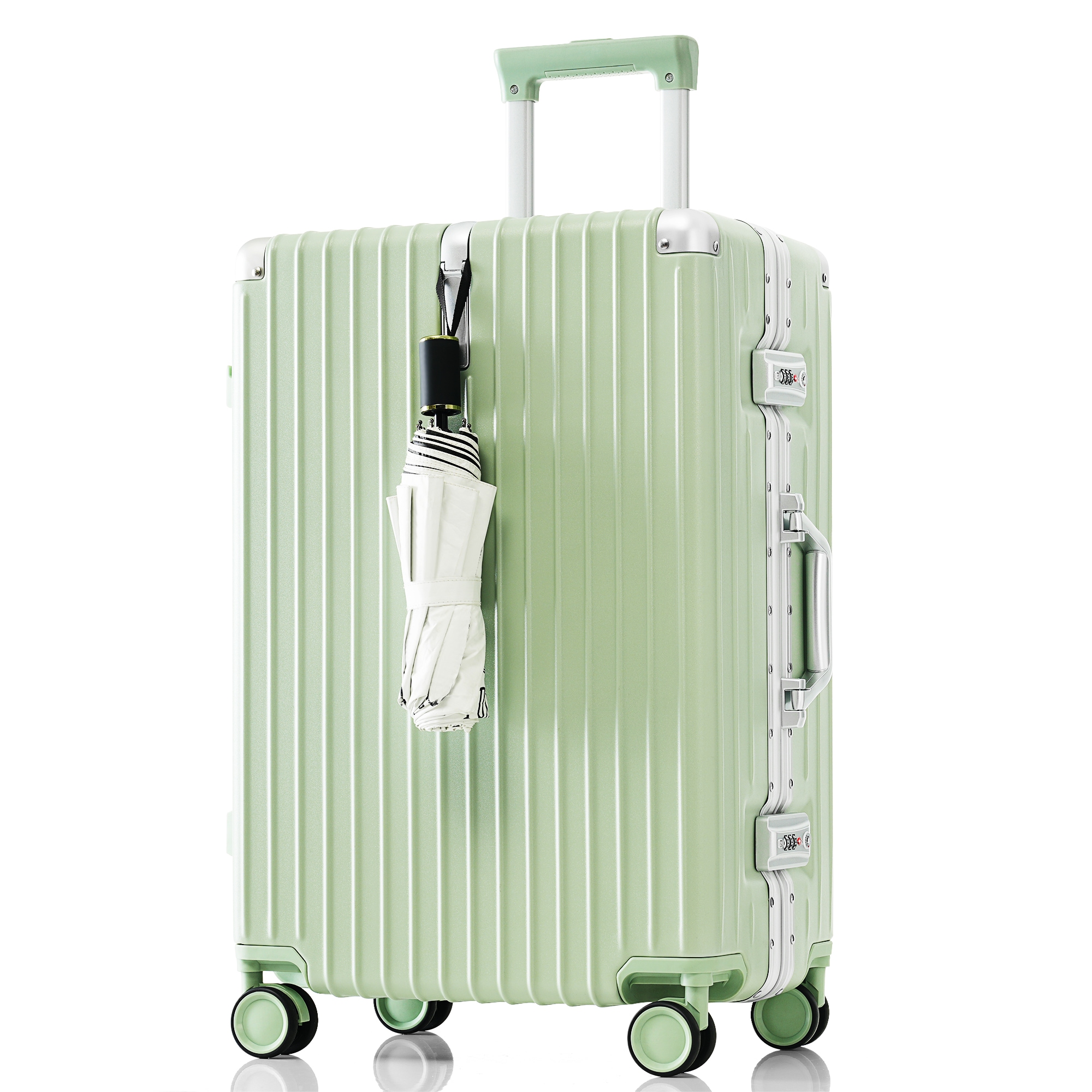 スーツケース Sサイズ 機内持ち込み キャリーケース キャリーバッグ アルミ フレームタイプ USBポート付き スマホスタンド付き 防水ポケット ドリンクホルダー フック式底足 TSAロック おしゃれ