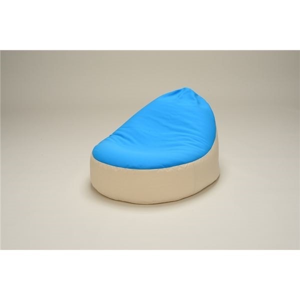 コンパクト ビーズクッション/ローソファー [1人掛け ブルー] 極小1ｍｍビーズ 日本製