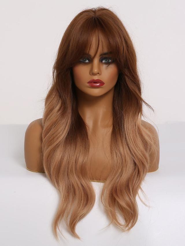 【秦】【2点購入で150OFF】【新品開催 】ロングウィッグカーリーレイヤー合成ウィッグ