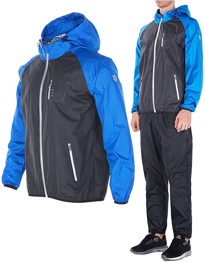 サウナスーツ ダイエット ユニセックス 3XLブルー( ブルー, XXXL)