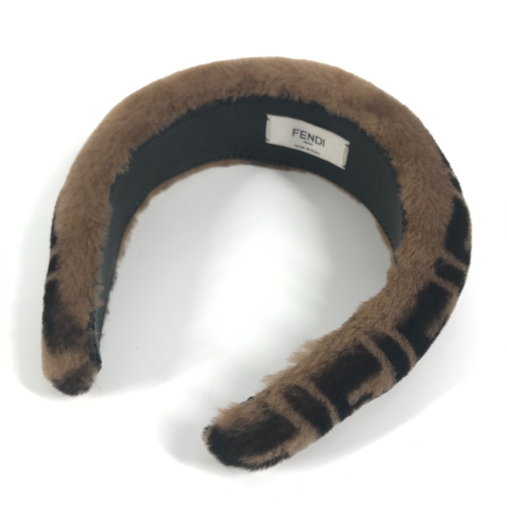 カチューシャ ロゴ ズッカ ヘアアクセサリー ファッション小物 ヘッドバンド ファー ブラウン