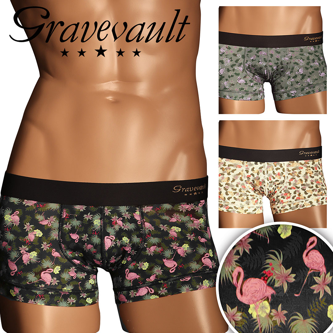 Pink Flamingo メンズ ローライズ ボクサーパンツ