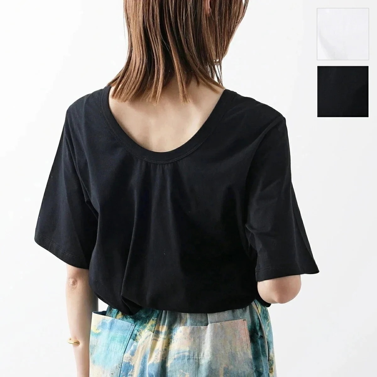 DEMYLEE デミリー カットソー JAYCEON TOP ジェイソン トップ WCS24001 Tシャツ 五分袖 半袖 クルーネック ショート丈 コットン