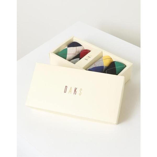 [26SS] [男性アンクル4足] チェック配色 綿混紡 アンクル 4足セット DBSS6E901BK