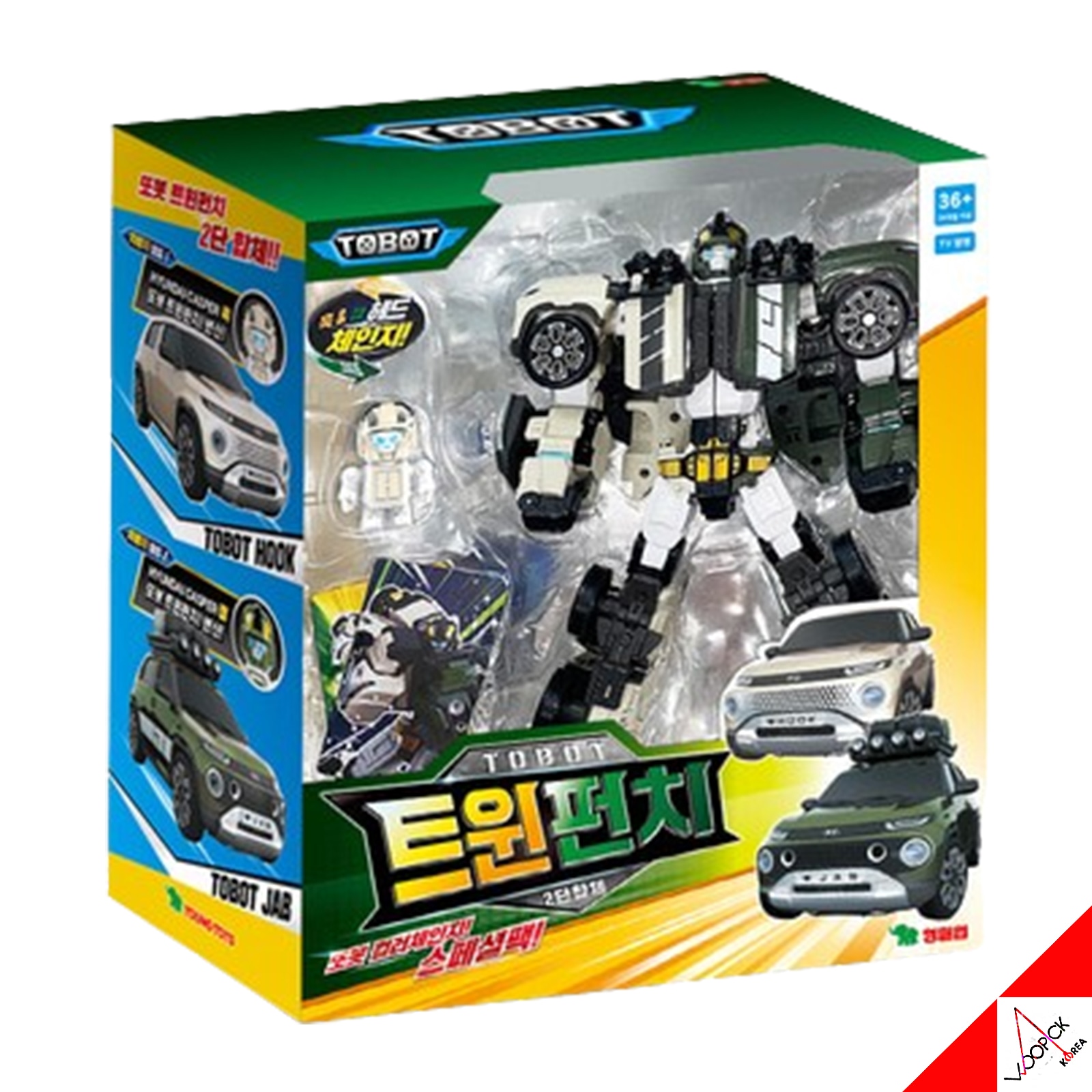 TOBOT/ツインパンチ/スペシャルパック/カラーチェンジ/大型サイズ/ジャブ + フック合体/2段自動車合体ロボット/ミニカー/変身ロボット/韓国アニメ/ロボット玩具/正品/2025