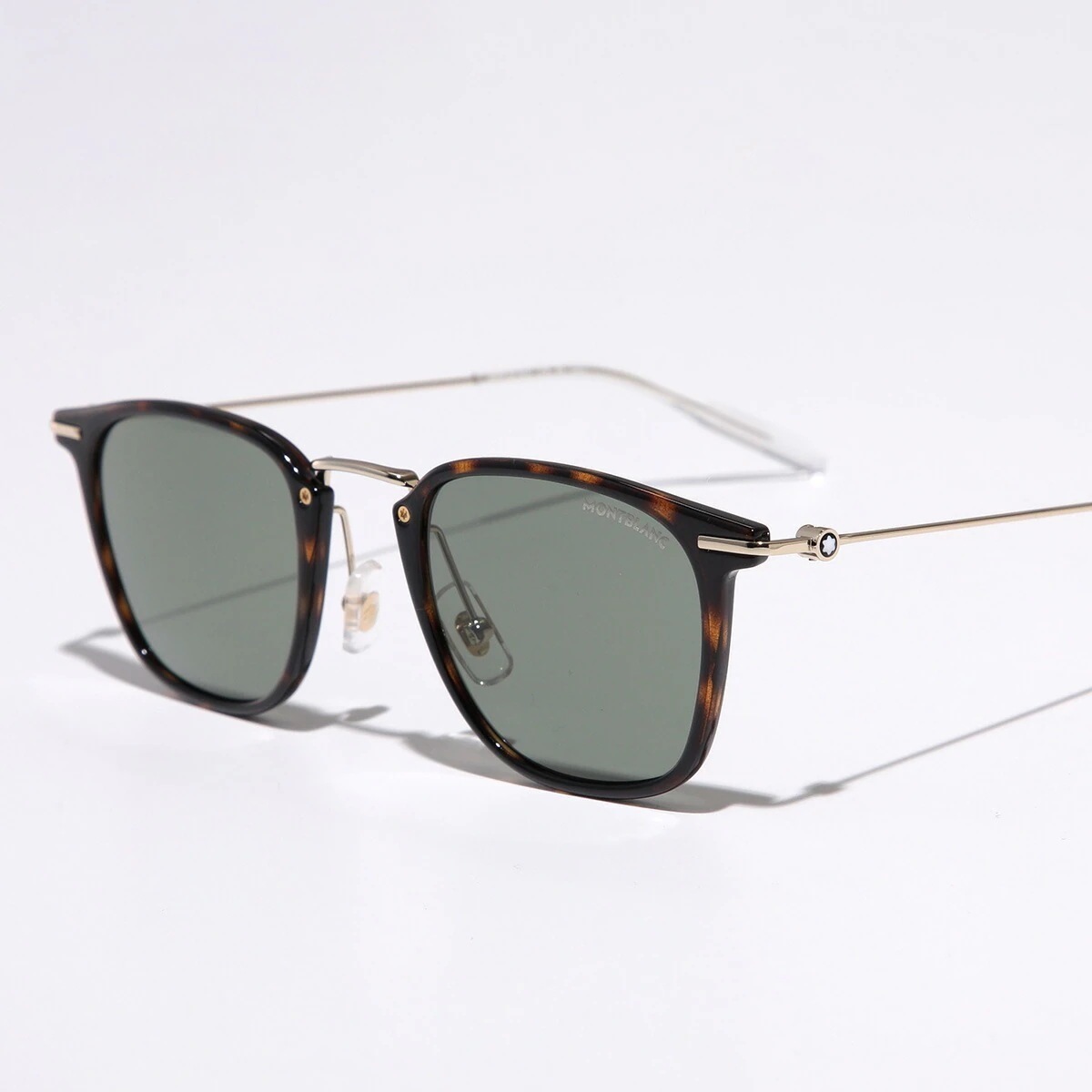 MONTBLANC モンブラン サングラス MB0295S メンズ ウェリントン型 セルフレーム フルリム クリングス 002/HAVANA-GOLD-GREEN 【ts】