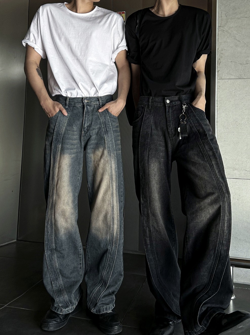 [COSYHARU公式]Shabey Banding Wave Washing Denim
