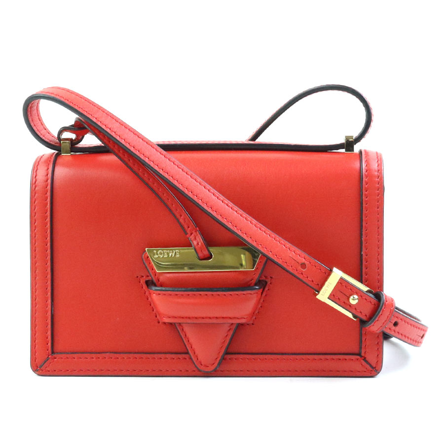 ロエベ LOEWE 斜め掛けショルダーバッグ バルセロナ レザー オレンジレッド ゴールド レディース e58902a 50,280円