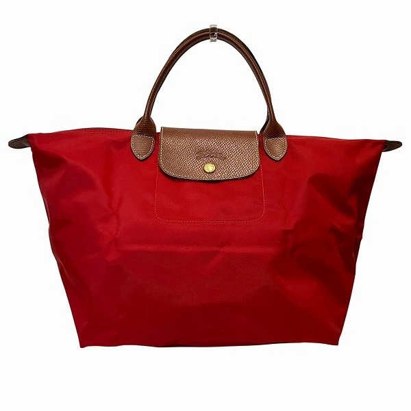 ロンシャン プリアージュL レッド×ブラウン ナイロン バッグ トートバッグ 【中古】 8,483円