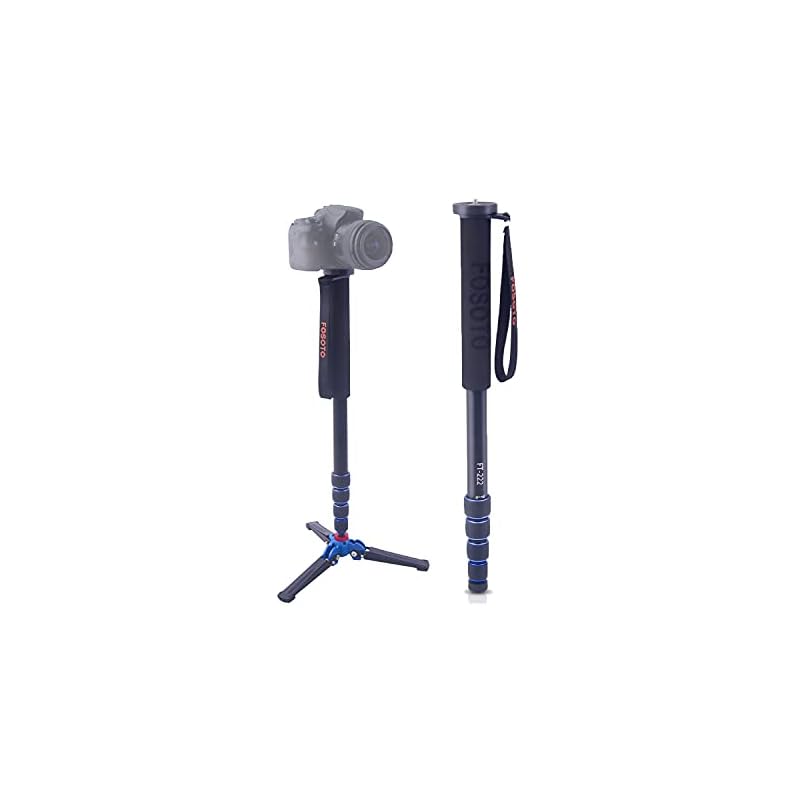 FOSOTO 一脚 自立式 アルミ製ライトスタンド 65inch/165cm 5段調整 パイプ経25mm カメラ/登山用/運動会/キャンプなどイベント用 耐荷重5kgまで 重0.4kg 超軽量 可変石