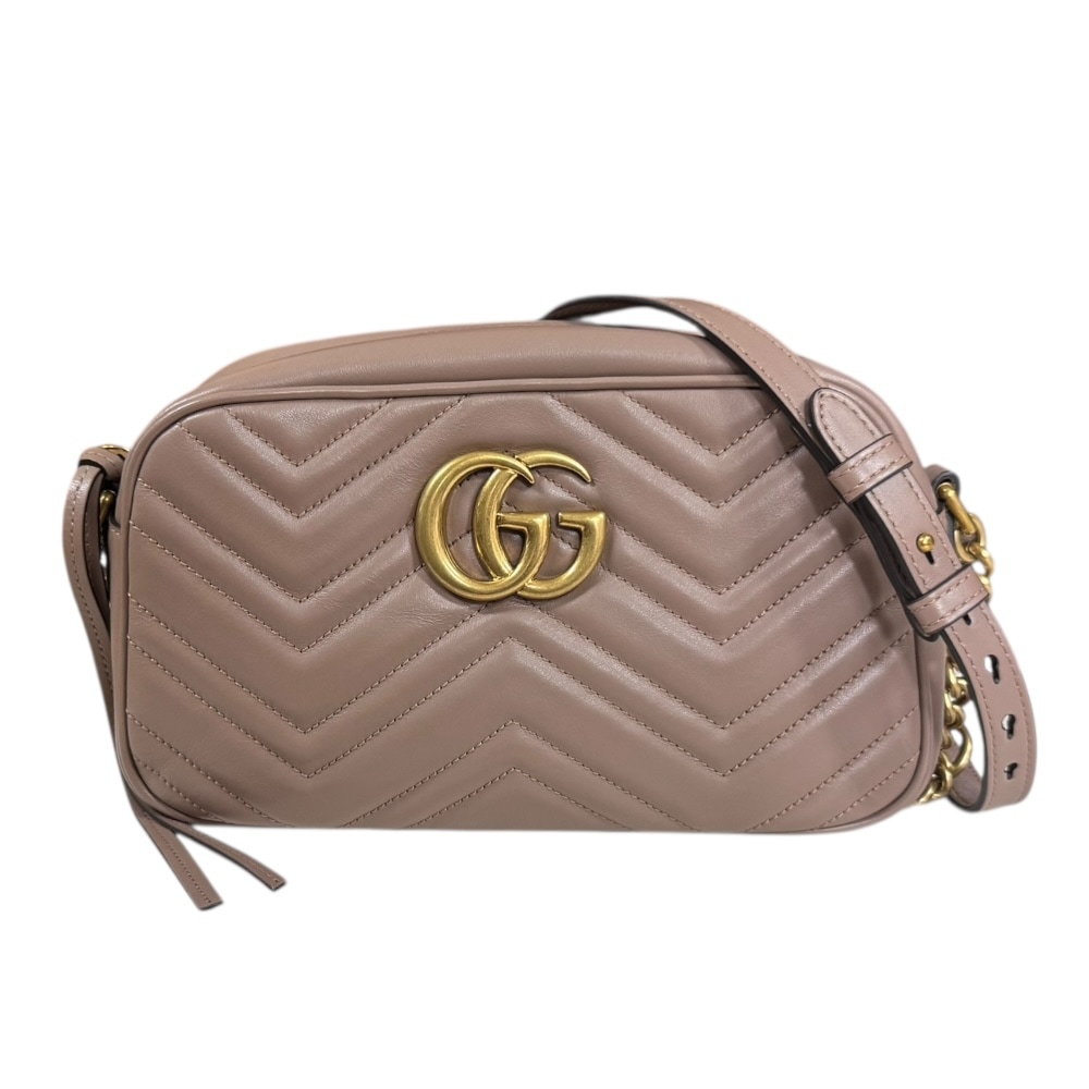 グッチ GGマーモント ショルダーバッグ レザー 447632 ベージュ GUCCI 中古 美品 82,280円