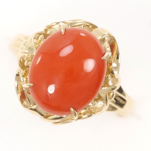 K18 18金 YG イエローゴールド リング 指輪 12号 サンゴ ジュエリー 中古 28,764円