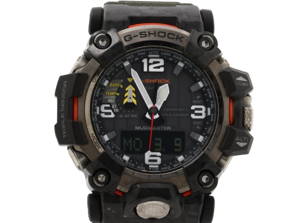 時計 G-SHOCK MASTER OF G - LAND MUDMASTER 樹脂／ステンレススチール GWG-2000-1A3JF アナデジ ブラック カーキ メンズ時計【本物保証】