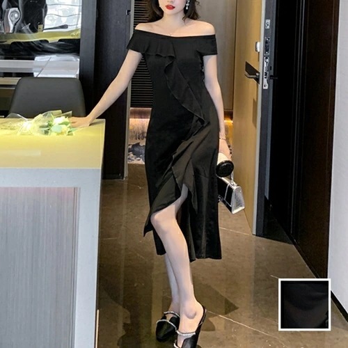 パーティードレス 結婚式 ワンピース ミディアム ひざ丈 オケージョン ドレス 韓国 ファッション レディース 春 夏 ブライダル お呼ばれ コーデ 成人式 二次会 同窓会 20代 30代 40