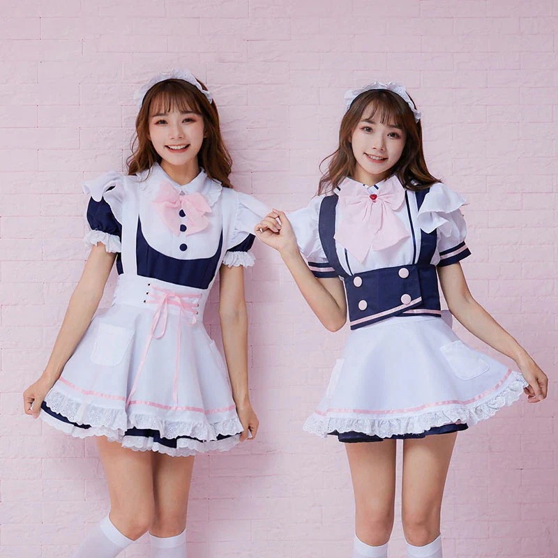 メイド服 ミニ丈 メイド喫茶 メイドコスチューム ジャパニーズメイド 初心者 セット ワンピース