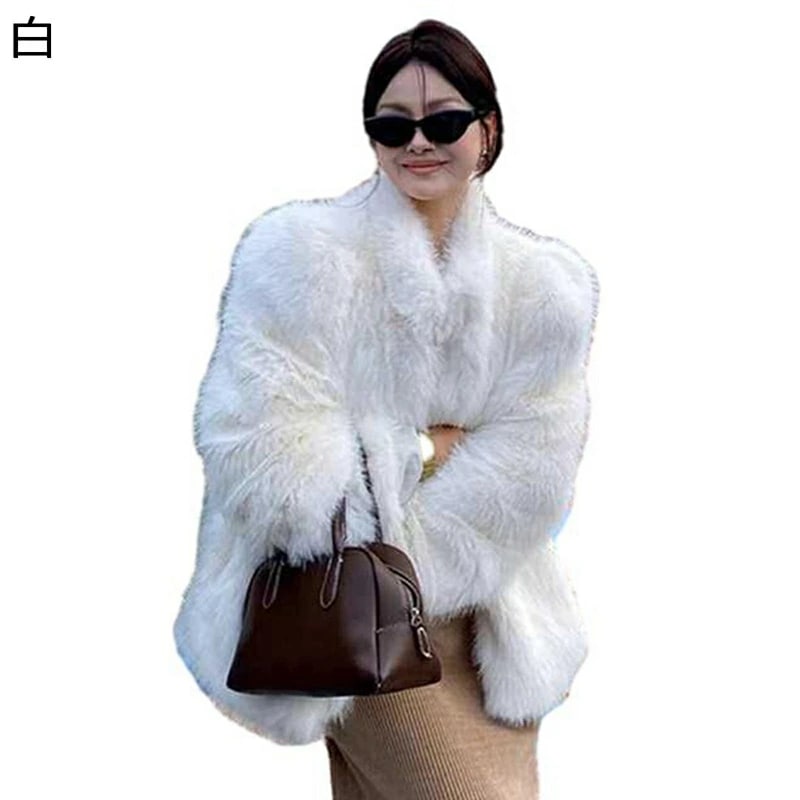 フェイクファーコート ケープコート ファーコート レディース 襟付き ミドル丈 ジャケット ルース 秋 冬服 暖かい ジャケット 韓国風 シンプル 宮廷風 ゴージャス セレモニー アウター パーティー 9,698円