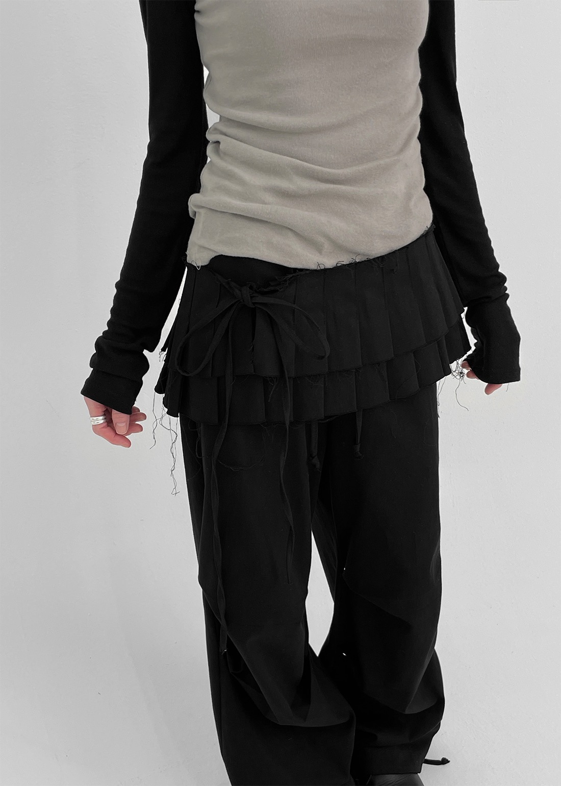 サポカットアウトプリーツラップスカート