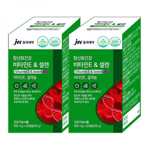 JW中外製薬 抗酸化健康ビタミンE&セレン 60錠 JW중외제약 항산화건강 비타민E & 셀렌 60정