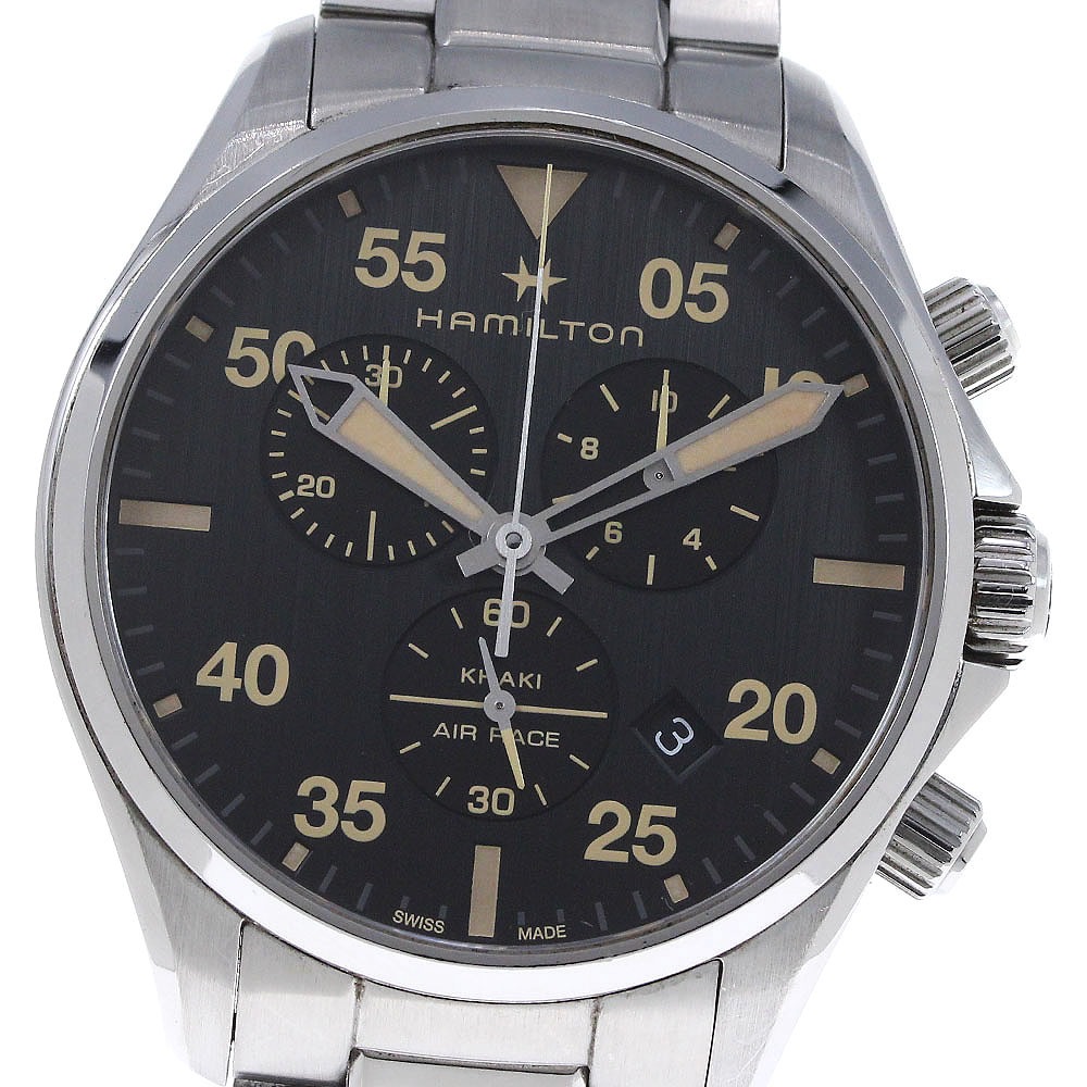 ハミルトン HAMILTON H767220 カーキ アビエーション クロノグラフ クォーツ メンズ _836934【中古】