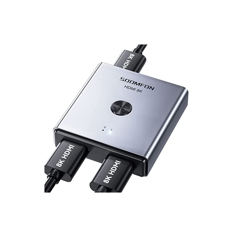 HDMI 切り替え器 8K 60FPS - SOOMFON HDMI 2.1 セレクター 2入力1出力 4K 144Hz HDR 3D HDCP2.3 手動 切り替え Switch/PC/PS5/PS 7,737円