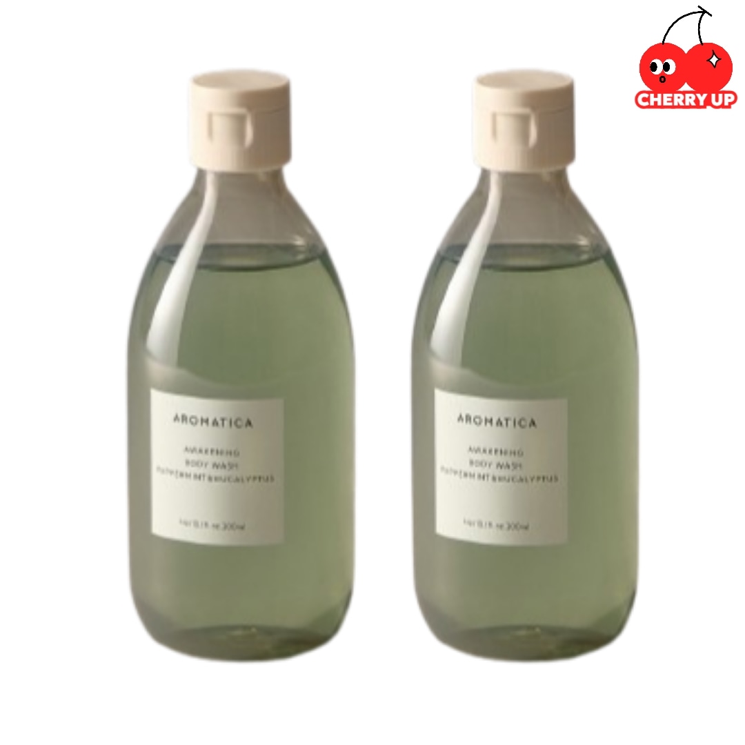 【新発売・1+1セット】アウェイクニングボディウォッシュペパーミント & ユーカリ 300ml×2本セットピーリング 香り ボディクレンザー エッセンシャルオイル 天然成分 保湿 クールダウン