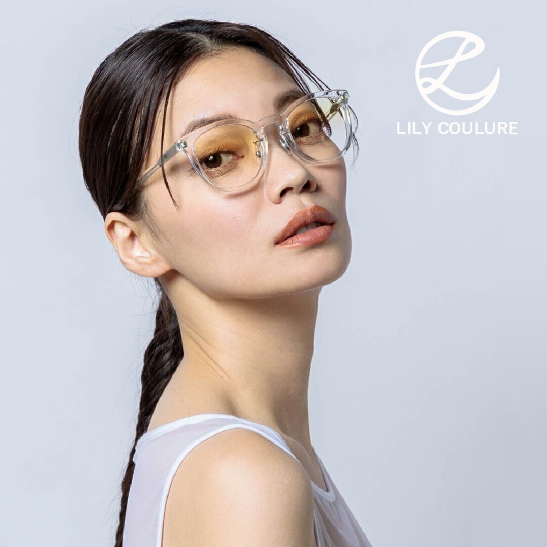 LILY-COULURE　リリクルーレ アイウェア 度なし（おしゃれメガネ　アイメイク メガネ ヘッドセット　ヘアメイク監修）