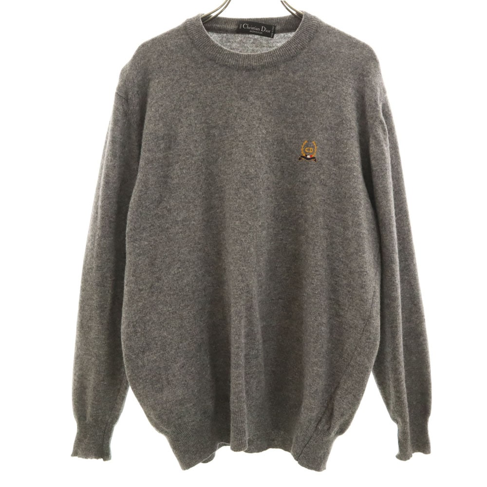 クリスチャンディオール ムッシュ 90s イタリア製 オールド 長袖 セーター 50 グレー Christian Dior MONSIEUR ニット メンズ
