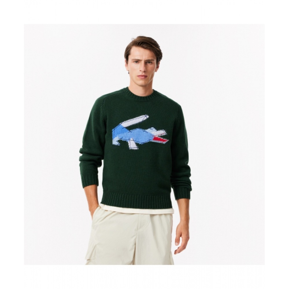 LACOSTE メンズホリデープルオーバー [ダークグリーン]